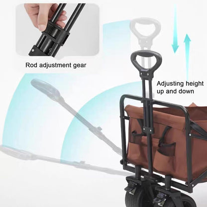 Collapsible Foldable Wagon Cart | Heavy Duty All-Terrain Trolley with 360° Wheels & Adjustable Handle | 85kg & 200kg Capacity | Letz Kart® | Brown, Black & Blue Colors