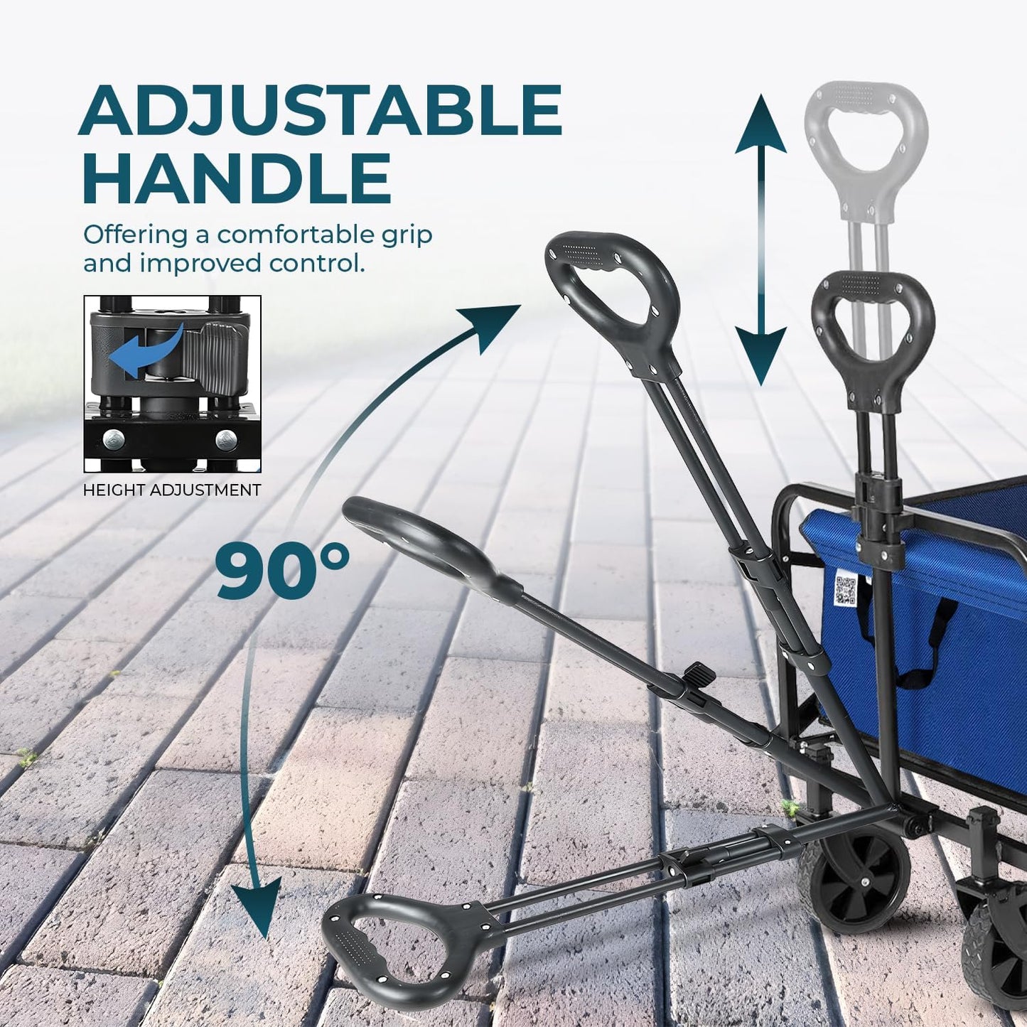 Collapsible Foldable Wagon Cart – Heavy Duty All-Terrain Trolley with 360° Wheels & Adjustable Handle – 85kg Capacity | Letz Kart®